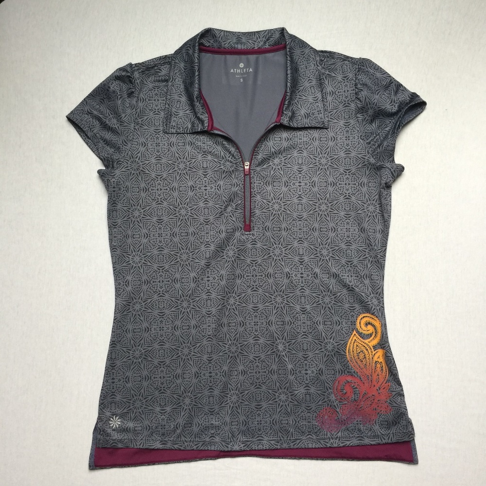 Athleta - Gray "Gravity" Polo Golf Shirt